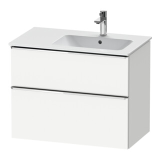 Duravit Meuble sous-lavabo D-Neo 81x46,2 cm, 1 porte, évier à droite, chrome/blanc mat