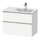 Duravit Meuble sous-lavabo D-Neo 81x46,2 cm, 1 porte, évier à droite, chrome/blanc mat-1