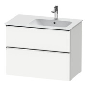 Duravit Meuble sous-lavabo D-Neo 81x46,2 cm, 1 porte, évier à droite, chrome/blanc mat