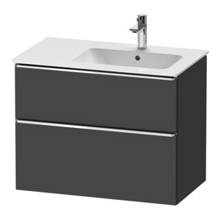 Duravit Meuble sous-lavabo D-Neo 81x46,2 cm, 1 porte, évier à droite, chromé/Grap ma