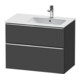 Duravit Meuble sous-lavabo D-Neo 81x46,2 cm, 1 porte, évier à droite, chromé/Grap ma-1