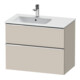 Duravit Meuble sous lavabo D-Neo 81x46,2 cm, 1 porte, évier à gauche, chr/taupe mat-1