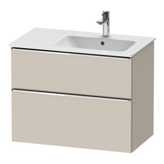 Duravit Meuble sous-lavabo D-Neo 81x46,2 cm, 1 porte, évier droit, chromé/taupe