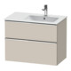 Duravit Meuble sous-lavabo D-Neo 81x46,2 cm, 1 porte, évier droit, chromé/taupe-1