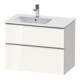 Duravit Meuble sous lavabo D-Neo 81x46,2 cm, 1 porte, évier gauche, chrome/blanc brillant-1