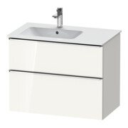 Duravit Meuble sous lavabo D-Neo 81x46,2 cm, 1 porte, évier gauche, chrome/blanc brillant