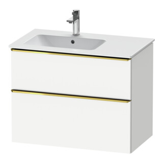 Duravit Meuble sous-lavabo D-Neo 81x46,2 cm, 1 porte, gauche, doré poli/blanc mat