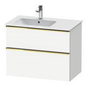 Duravit Meuble sous-lavabo D-Neo 81x46,2 cm, 1 porte, gauche, doré poli/blanc mat