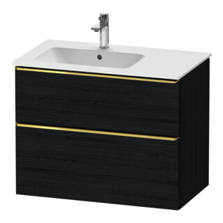 Duravit Meuble sous-lavabo D-Neo 81x46,2 cm, 1 porte, gauche, laqué or/chêne noir