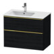 Duravit Meuble sous-lavabo D-Neo 81x46,2 cm, 1 porte, gauche, laqué or/chêne noir-1