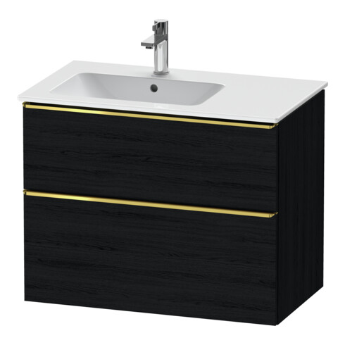 Duravit Meuble sous-lavabo D-Neo 81x46,2 cm, 1 porte, gauche, laqué or/chêne noir