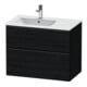 Duravit Meuble sous lavabo D-Neo 81x46,2 cm, 1 porte, gauche, noir/chêne noir-1