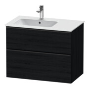 Duravit Meuble sous lavabo D-Neo 81x46,2 cm, 1 porte, gauche, noir/chêne noir