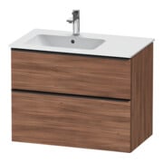 Duravit Meuble sous-lavabo D-Neo 81x46,2 cm, 1 porte, gauche, noir/noix naturel