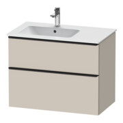 Duravit Meuble sous-lavabo D-Neo 81x46,2 cm, 1 porte, gauche, noir/taupe mat
