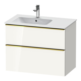 Duravit Meuble sous-lavabo D-Neo 81x46,2 cm, 1 porte, gauche, or poli/blanc brillant