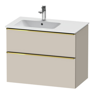 Duravit Meuble sous lavabo D-Neo 81x46,2 cm, 1 porte, gauche, or poli/Taupe mat