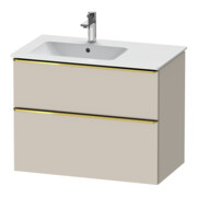 Duravit Meuble sous lavabo D-Neo 81x46,2 cm, 1 porte, gauche, or poli/Taupe mat