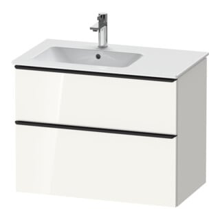 Duravit Meuble sous-lavabo D-Neo 81x46,2 cm, 1 porte, L, noir/blanc laqué