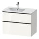 Duravit Meuble sous-lavabo D-Neo 81x46,2 cm, 1 porte, L, noir/blanc laqué-1