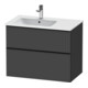 Duravit Meuble sous lavabo D-Neo 81x46,2 cm, 1 porte, L, noir/Grap ma-1
