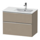 Duravit Meuble sous-lavabo D-Neo 81x46,2 cm, 1 porte, lavabo à droite, chrome/lin-1