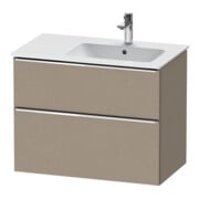 Duravit Meuble sous-lavabo D-Neo 81x46,2 cm, 1 porte, lavabo à droite, chrome/lin
