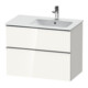 Duravit Meuble sous lavabo D-Neo 81x46,2 cm, 1 porte, vasque à droite, chrome/blanc brillant-1