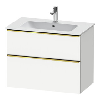 Duravit Meuble sous lavabo D-Neo 81x46,2 cm, blanc brillant, 1 tiroir, 1 coulissant