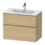 Duravit Meuble sous-lavabo D-Neo 81x46,2 cm, blanc poli/œuf N, 1 porte, 1 tiroir
