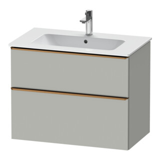 Duravit Meuble sous lavabo D-Neo 81x46,2 cm, chêne brossé/gris, 1 porte, 1 tiroir