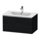 Duravit Meuble sous lavabo D-Neo 81x46,2 cm, chrome/chêne noir, 1 tiroir, suspendu-1