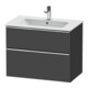 Duravit Meuble sous lavabo D-Neo 81x46,2 cm, chrome/gris, 1 tiroir, 1 coulissant-1