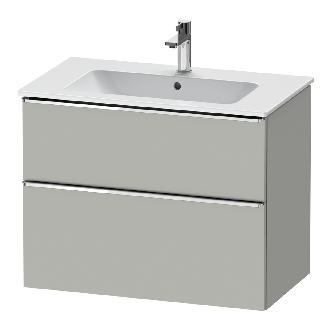 Duravit Meuble sous-lavabo D-Neo 81x46,2 cm, chrome/mat, 1 tiroir, 1 coulissant