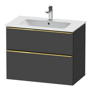 Duravit Meuble sous lavabo D-Neo 81x46,2 cm, gris mat, 1 porte, 1 tiroir