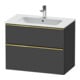 Duravit Meuble sous lavabo D-Neo 81x46,2 cm, gris mat, 1 porte, 1 tiroir-1