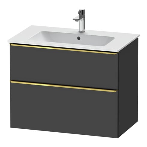Duravit Meuble sous lavabo D-Neo 81x46,2 cm, gris mat, 1 porte, 1 tiroir