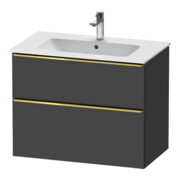 Duravit Meuble sous lavabo D-Neo 81x46,2 cm, gris mat, 1 porte, 1 tiroir