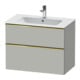 Duravit Meuble sous lavabo D-Neo 81x46,2 cm, gris poli/gris mat, 1 porte, 1 tiroir-1