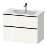 Duravit Meuble sous lavabo D-Neo 81x46,2 cm, noir/blanc brillant, 1 tiroir, 1 coulissant