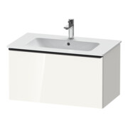 Duravit Meuble sous lavabo D-Neo 81x46,2 cm, noir/blanc brillant, 1 tiroir, suspendu