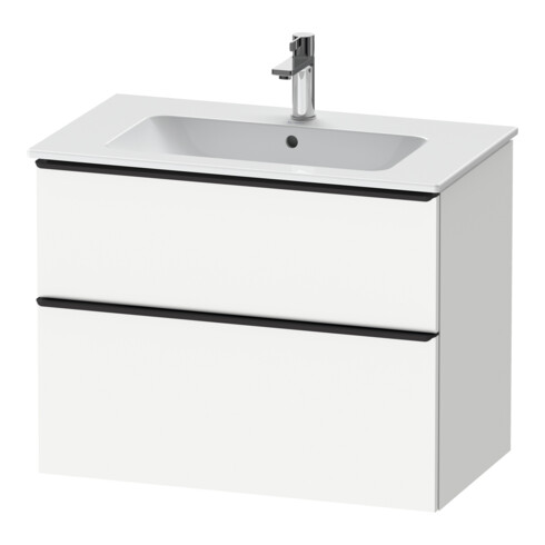 Duravit Meuble sous-lavabo D-Neo 81x46,2 cm, noir/blanc mat, 1 tiroir, 1 coulissant