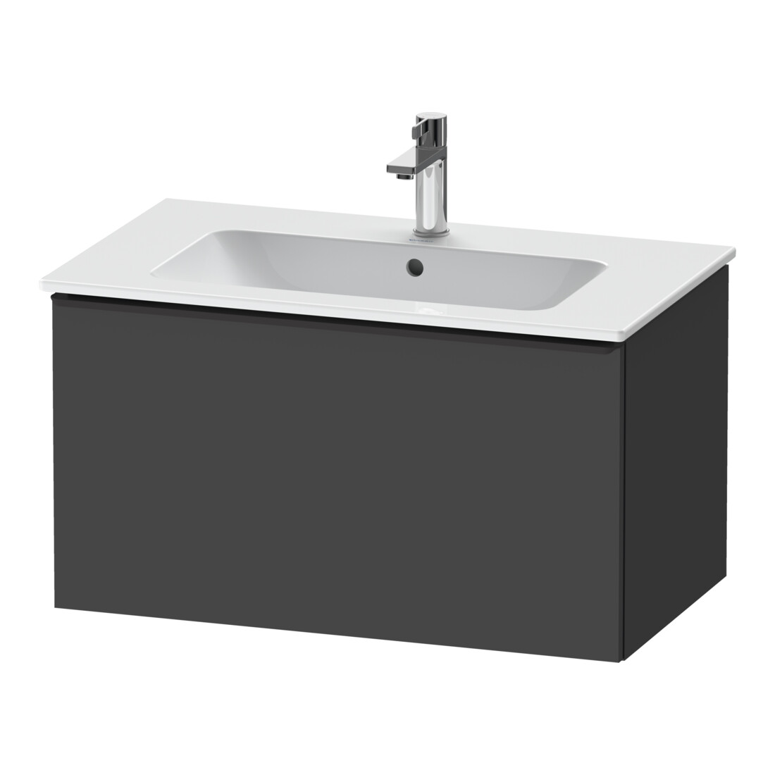 Duravit Meuble sous-lavabo D-Neo 81x46,2 cm, noir/Grap ma, 1 tiroir, suspendu