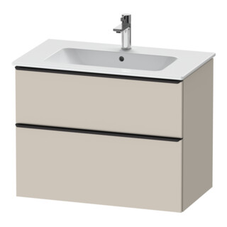 Duravit Meuble sous lavabo D-Neo 81x46,2 cm, noir/gris taupe, 1 tiroir, 1 coulissant