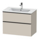Duravit Meuble sous lavabo D-Neo 81x46,2 cm, noir/gris taupe, 1 tiroir, 1 coulissant-1