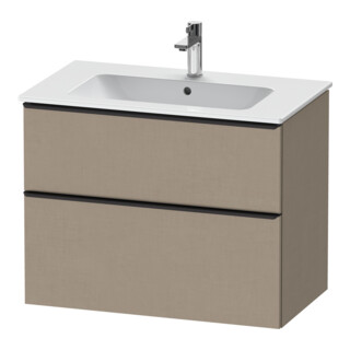 Duravit Meuble sous lavabo D-Neo 81x46,2 cm, noir/lin, 1 tiroir, 1 coulissant