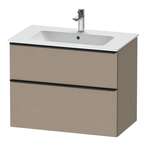 Duravit Meuble sous lavabo D-Neo 81x46,2 cm, noir/lin, 1 tiroir, 1 coulissant