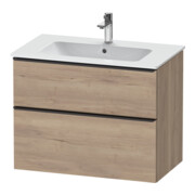 Duravit Meuble sous-lavabo D-Neo 81x46,2 cm, noir/maïs, 1 tiroir, 1 coulissant
