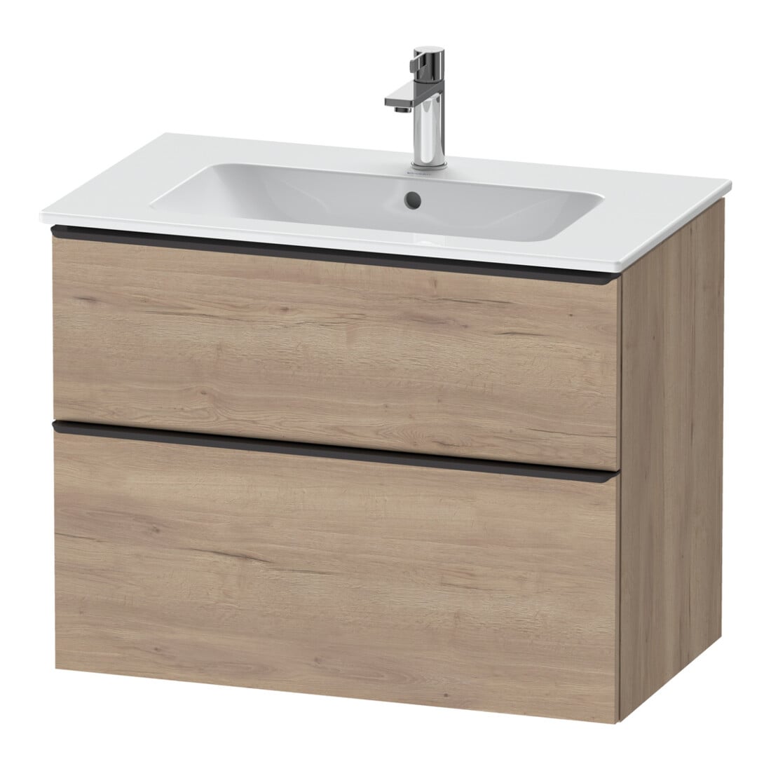 Duravit Meuble sous-lavabo D-Neo 81x46,2 cm, noir/maïs, 1 tiroir, 1 coulissant
