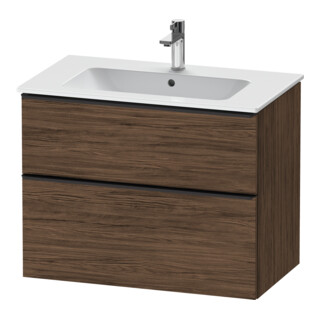 Duravit Meuble sous-lavabo D-Neo 81x46,2 cm, noir/noisette, 1 tiroir, 1 coulissant